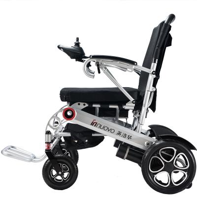 China Electric Wheelchair Unech Hospital Homecare Electric Wheelchair Aluminum Alloy Lithium Battery Motor Power Frame Outdoor Foldable Lightweight Soile Wheelchair Large Wheels for sale