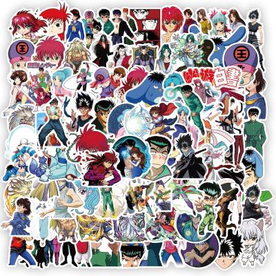 China Waterproof+Eco-friendly 100Pcs/pack Waterproof Vinyl Die Cut Shape Anime YuYu Hakusho Stickers for sale