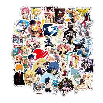 China Waterproof+Eco-friendly 50pcs/pack Vinyl Notebook Skate Fairy Tail Stickers Anime Material Stickers Laptop Pad for sale