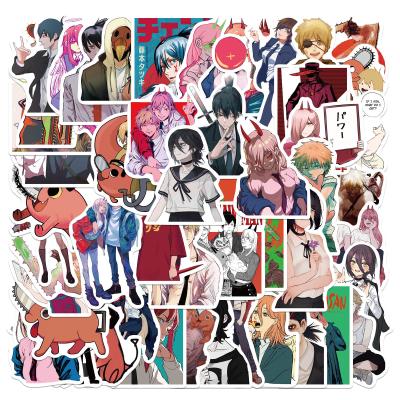 China Waterproof+Eco-friendly 50 Pcs/Pack Sticker Die Cut Cartoon Anime Japanese Chainsaw Man Stickers Per Bag Waterproof Vinyl for sale