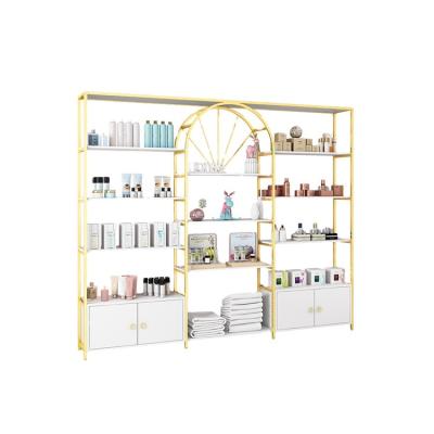 China Easy Installation Customized Metal Perfume Steel Retail Makeup Shelf Cosmetic Display Cabinet Shelf Rack Cosmetic for sale