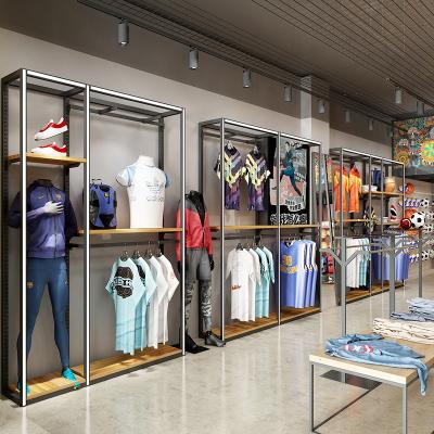 China Easy Installation Clothing Display Self Showcase Storage Store Steel Shelves and Stainless Racking Store Display Rack Clothes Cabinets for sale