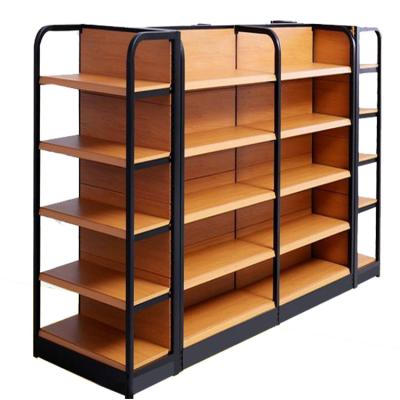 China Double-Sided Supermarket Burial Racks Wood Convenience Display Cheap Metal Light Display And Popular Modern Led Retail Store Wood for sale