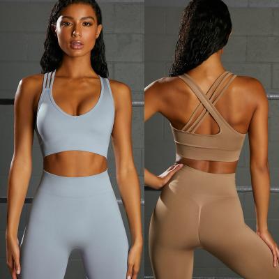 China Wholesale Price Guangzhou Factory Wholesale Price Women Yoga Set Yoga Wear Antibacterial Seamless Fitness Gym Set Private Label Workout Sets for sale