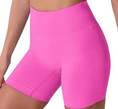 China Antibacterial Thickening Sports Shorts Seamless High Waisted Yoga Shorts For Women In Candy Color Hot Gym Shorts for sale