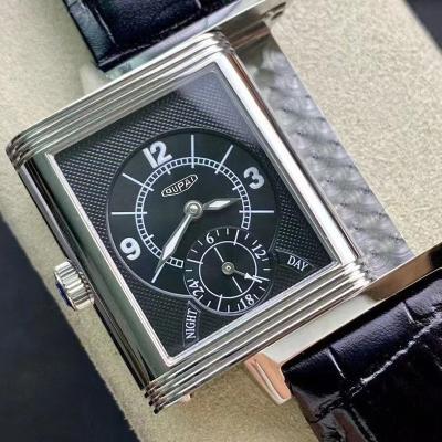 China Multiple 2 Dial Time Zone Old Fashion Reverso Rectangle Manual Mechanical Watch Man Luxury Double Time Zone Wrist Watch Double Leather Strap for sale