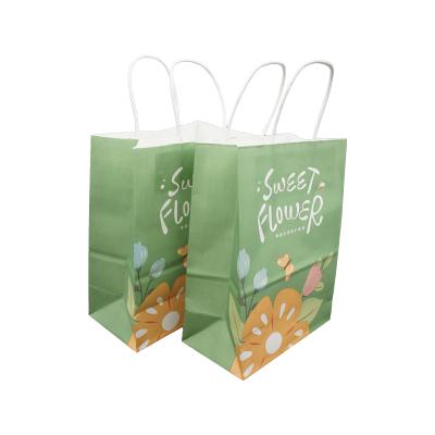 China Good Quality Recycled Materials Factory Directly Hand Brown Takeout Food Paper Bag With Cheapest Price for sale