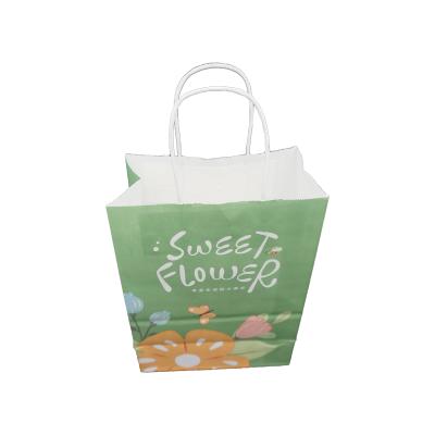 China Recycled Materials Hot Sale Take Away Kraft Paper Bag for sale