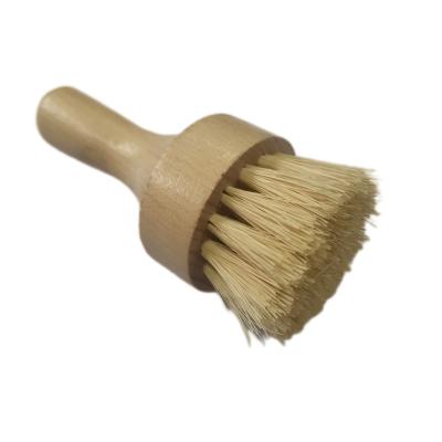 China Hot Selling Beech Handle Brush Sisal Creative Short Joint Sisal Round Pot Decontamination Cleaning Pot Bowl Bowl Dish Brush Round Brush for sale