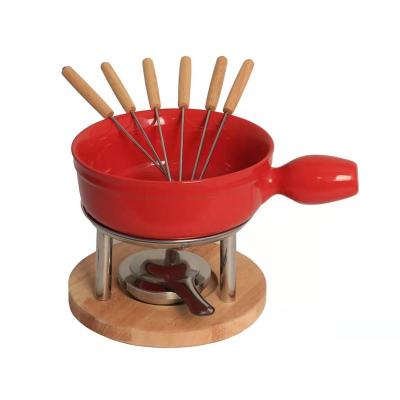 China New Viable Hot Selling Chocolate Fondue Fountain Melting Ceramic Chocolate Fondue Pots for sale