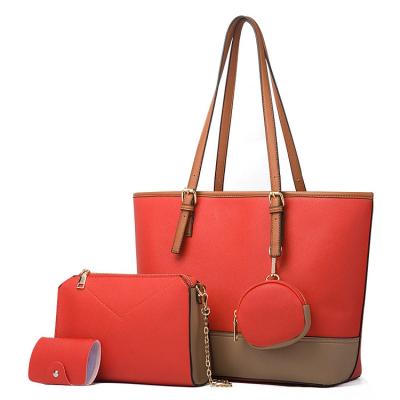 China New Fashion PU Purse and Handbags Office High Quality Leather Ladies Cross - Body Women 4pcs Handbags Set for sale