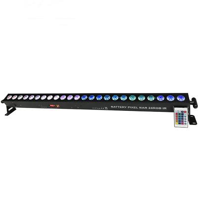 China Remote Control Led Sports Stadiums Battery 24*3W RGBW Stage Bar Wash Bar Led Wall Wash Uplight Indoor Wall Wash Light for sale