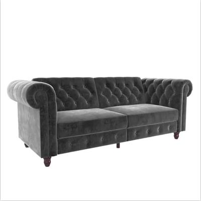 China SOFA BED Luxury Hotel Furniture Sofa Living Room Chesterfield Fabric Fancy Sofa Bed for sale