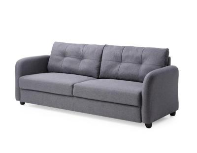 China Velvet Tufted Luxury Classic Dark Gray Linen Fabric Living Room Sofa Three Seater Couch for sale