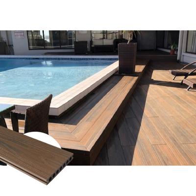 China Durable decking wpc board composed of EUROPEAN 140*23mm co-extrusion wpc with 3d wood grain surface for sale