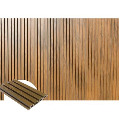 China Modern 3D Embossing 219x26mm Wood Grain Exterior Wall Cladding for sale