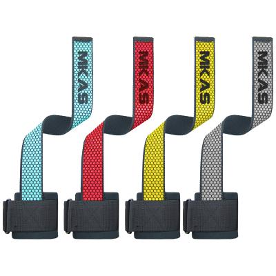 China Sports Protection Customized Logo Nylon Padded Power Lifting Heavy Duty Cotton Wrist Straps Gym Weightlifting Straps for sale