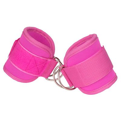 China Durable Custom Nylon Neoprene Sports Pink Ankle Straps Gym For Cable Machine Ankle Straps for sale