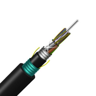 China Hot Selling Single Mode Composite Double Sheathed 96 Core Fiber Optic Cable GYTA53-4B1+2*1.5 for sale