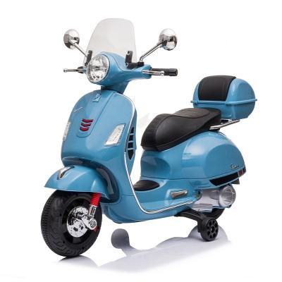 China Ride On Toy Vespa GTS Licensed Quad Electric Bike For Kids 7 Years With Training Wheels 12V Motorcycle for sale