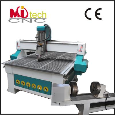 China Long Side Rotary Device 500mm Diameter 6kW Italian HSD Spindle CNC Router 1325 MITECH 1325 for sale