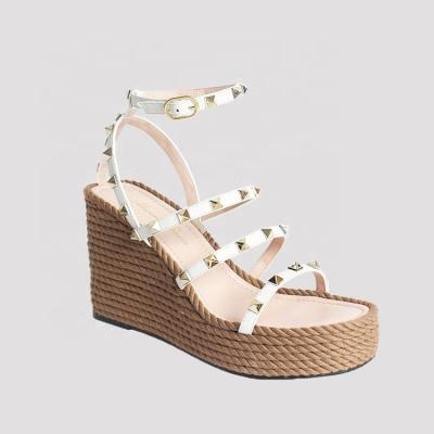 China Breathable Fashion Chunky Shoes Woman Platform Slope Strap Wedge High Heel Fancy Female Ultra Solid Flat Sandal for Women and Lady for sale