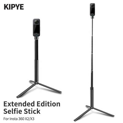 China ABS+Metal KIPYE for Insta360 X3/UN X2 Selfie Invisible Stick for Insta 360 UN Accessories Extension Rod Tripod x 2 for sale