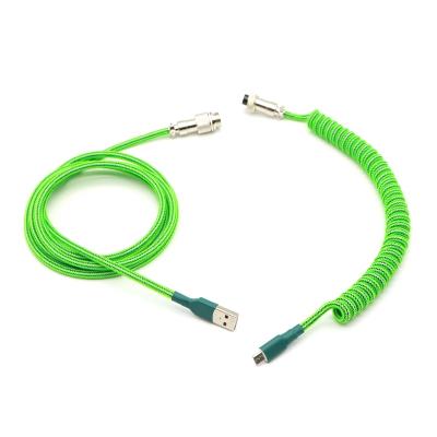 China High Quality Mechanical Keyboard Double Sleeved Mechanical Keyboard Coiled Type Mini USB USB Micro C Cable With Aviator GX12. for sale