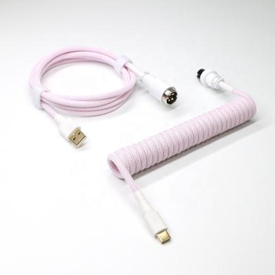 China Factory Supply Mechanical Keyboard Color USB C Aviator Coiled Paracord Cable for sale