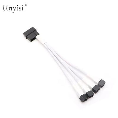 China High Quality 15cm Aerial Molex 4Pin to 4x 4 Pin Splitter Fan Cable for Computer. for sale