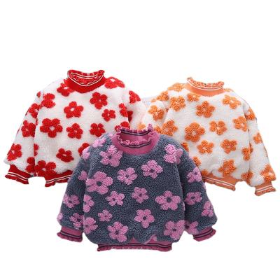 China Keep the winter warm clothes of the new autumn and winter girls plus velvet thickening cartoon flower children's sweater the little one for sale