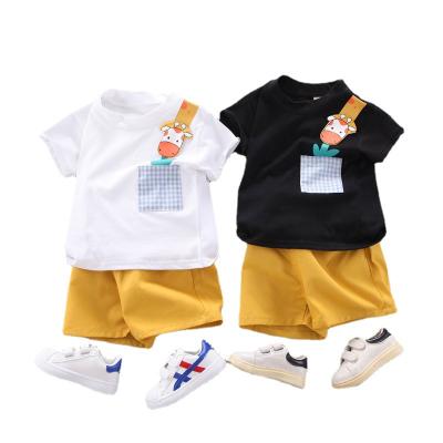 China Children's two-piece suit children's summer suit children's two-piece cartoon deer boy's clothing for sale