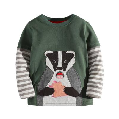 China Breathable and cartoon new autumn simple children's long sleeve T-shirt pure cotton spring printing T-shirt for sale