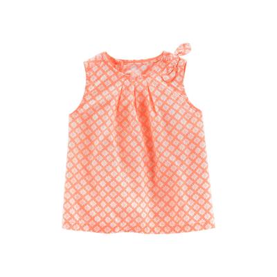 China Summer Kids Girls Breathable Soft Sleeveless Round Neck Printed T-Shirt Top for sale