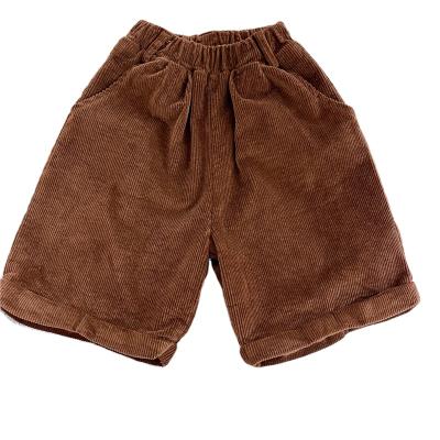 China Boys and Girls Unisex Corduroy Soft Five-Point Shorts and Boots Pants for sale