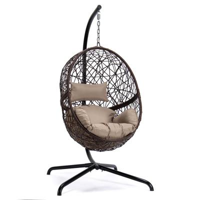 China High Quality Strong And Safe Outdoor Swing Wicker Hanging Patio Egg Chair With Stand for sale