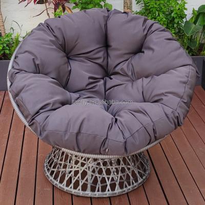 China Swivel Garden Patio Swivel Papasan Chair with 360 Degree Rattan Papasan Chair with Cushion for sale