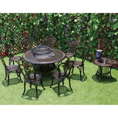 China Outdoor dining table and chairs UV resistant and waterproof stylish aluminum patio supplier wholesale for cafe for sale