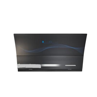 China Hot Selling Household Tempered Glass Black Side Suction Range Wall Mounted Hood for sale