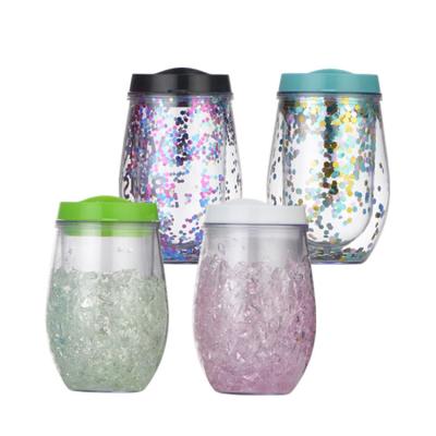 China 350ml BPA Double Wall Egg Shape Sustainable Eco Friendly Plastic Water Bottle Popular Gift Hot Selling Sparkle Free Drinking Bottle With Lid for sale