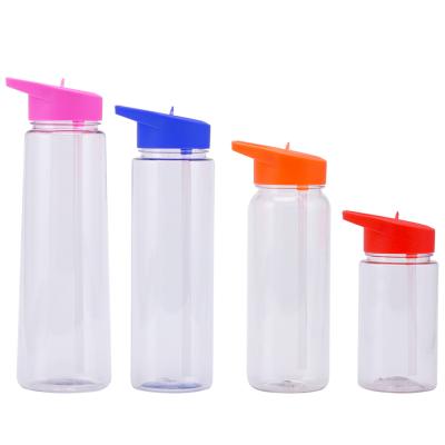 China Child Sustainable 500ml Bpa Free Cute Sticker Plastic Drink Water Bottle, Sports Plastic Water Bottle With Straw for sale