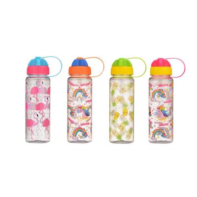 China Viable Design Custom High Quality Leakproof Kids Cartoon Plastic Printed Children Drinking Water Bottle for sale