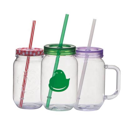 China Wholesale Mid Century Modern 600ml Mason Jar Custom Plastic Mason Jars for sale