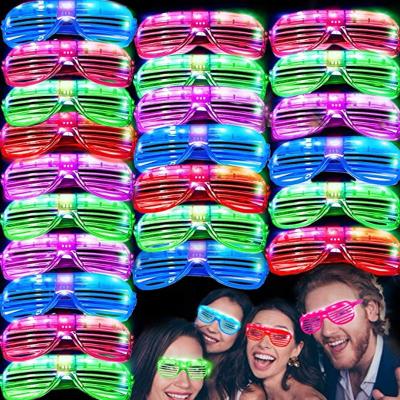 China Festival Decoration Pick Light Up Shutter Shades LED Plastic Glasses Glow Dark Party Supplies Led Sunglasses For Adults And Kids for sale