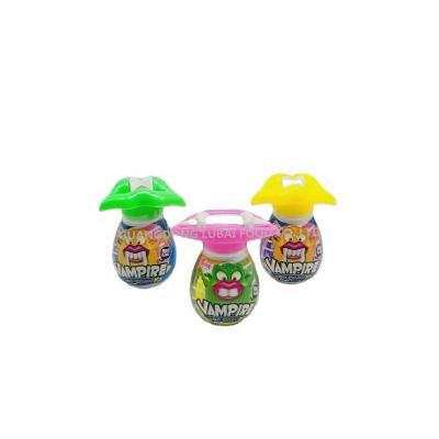 China Natural Hot Sale Halloween Fruit Vampire Sweet Mouth Lollipop With Sour Powder for sale