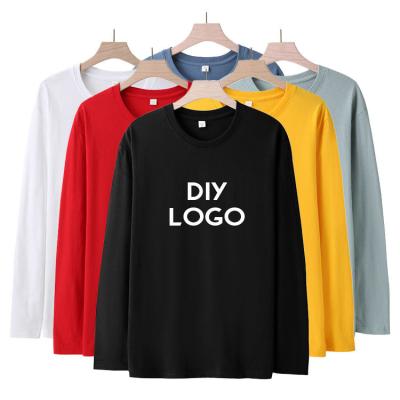 China Cushioning High quality men's long sleeved T-shirt, 100% pure cotton casual wear, fashionable men's breathable round neck long sleeved for sale