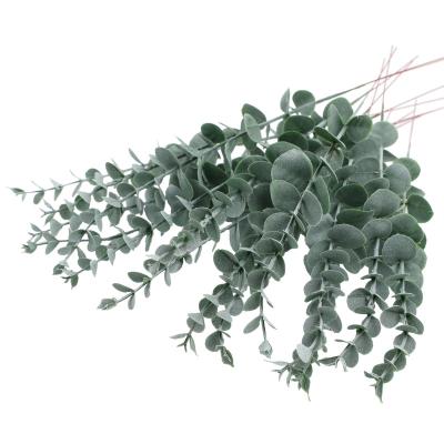 China Natural hot sale artificial plastic plant silk touch eucalyptus leaves for wedding for sale