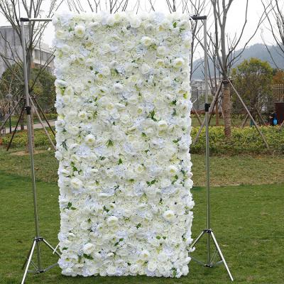 China Hot Sale Artificial Flower Wall Decor Artificial Flower Wall Backdrop Simulation Wedding Party Event Decoration Silk Flower Backdrop For Party for sale