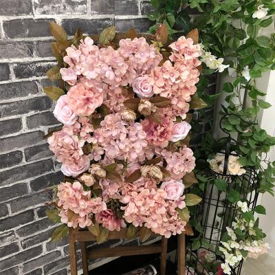 China Events decoration OPH001 40x60cm artificial plastic grid mounted flower wall panel beckground for wedding decor for sale