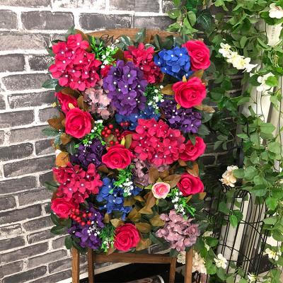 China Events Decoration OPH003 Wedding Layout Decoration Backdrop Stand Artificial Flower Silk Wall For Welding for sale